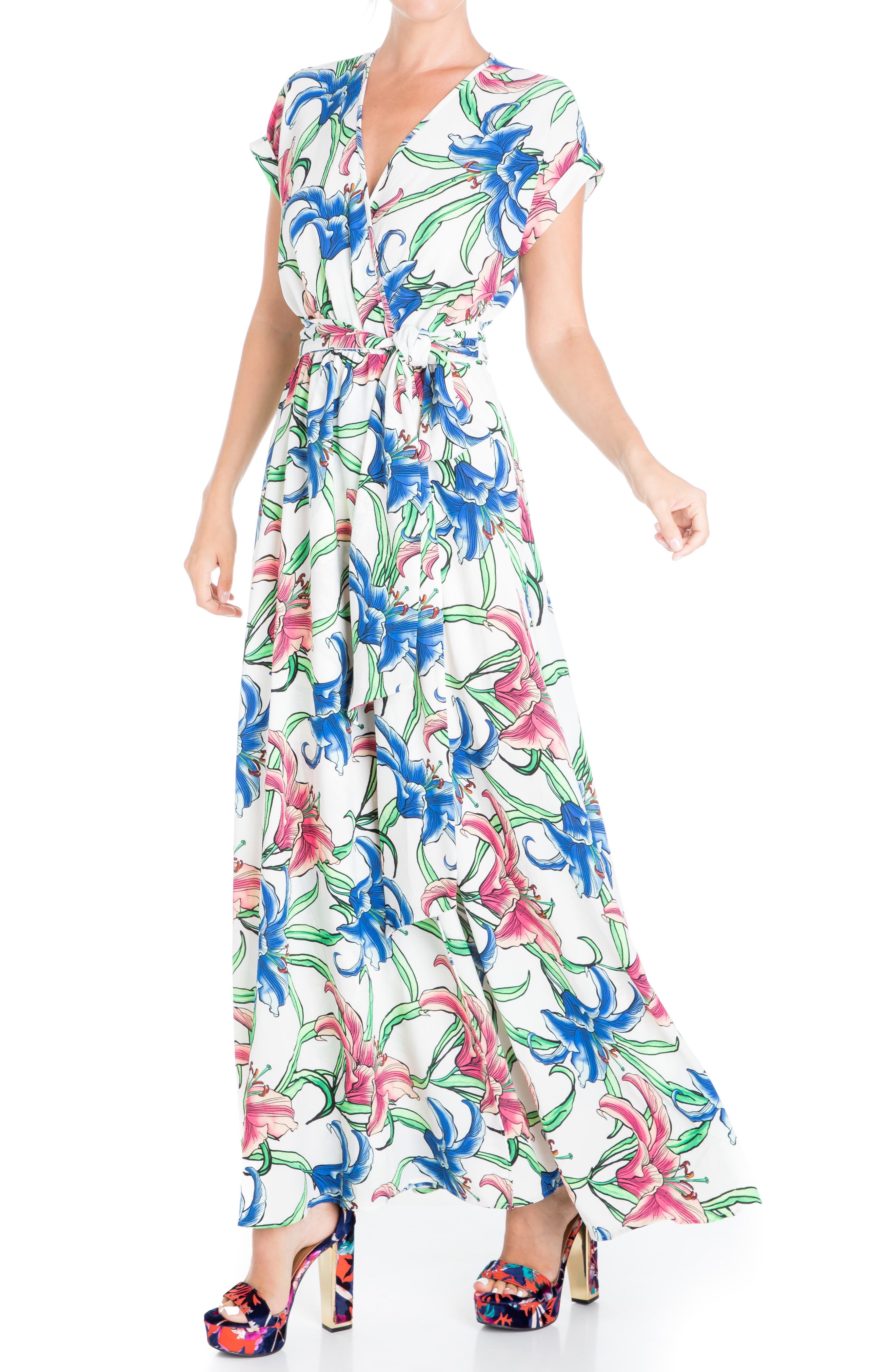 LA Jasmine Floral Print Maxi Dress ...